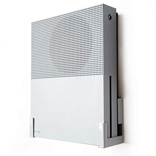 Monzlteck Wall Mount for Xbox One S，All Metal Vertical Hanging On Wall with Power Botton Left/Right,Wall Shelf Bracket for Xbox 1S