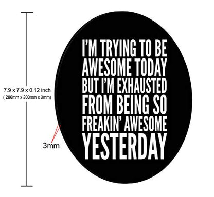 Funny Quotes Round Mouse Pad, to Be Awesome Quote Mouse Pads Mat 7.9"X7.9" inch - color: Amr06