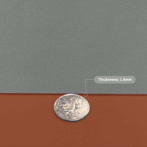 Leather Desk Mat,1.8mm Thick,14x60 Inch Desk Cover,Desk Protector Mat,Dresser Cover Top,Table Cover Rectangle,End Table Cover,Coffee Table Cover Rectangle(Brown+Gray,14x60) - color: Brown+gray, size: 14×60inch
