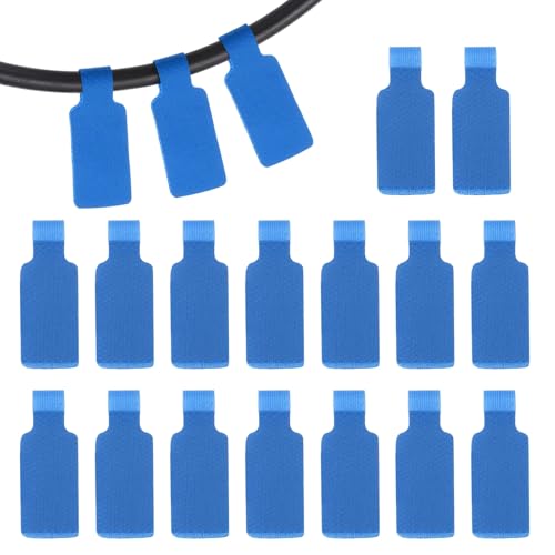 PATIKIL 16Pcs Cable Labels Tags, 1.8" Write on Wire Tags Cord Labels Hook Loop Rectangle Cable Ties for Electronics Organize Wire Classify Identification Management, Dark Blue - color: Dark Blue