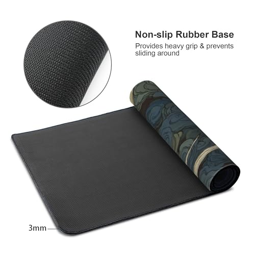Large Japanese Mouse Pad, XXL Extended Gaming Keyboard Mat,Japanese Demon Mask Design,Waterproof Anti-Slip Rubber Base,Suitable for Gaming and Office use, Laptop Desk Protector 35.4 x 15.7 Inches - color: Samurai