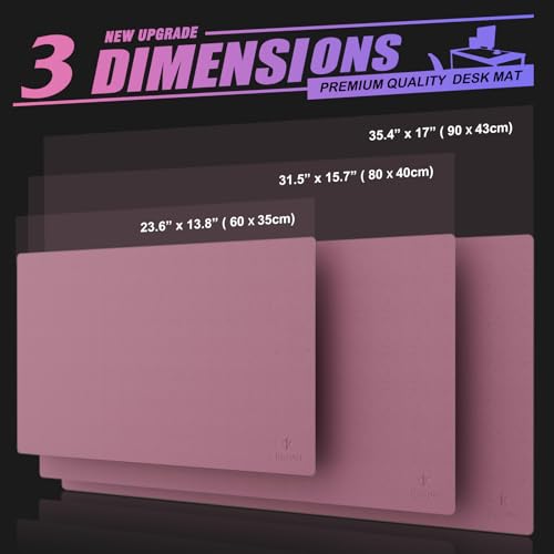 K KNODEL Large Office Leather Desk Mat, Mouse and Keyboard Pad, Computer and Laptop Mat, Desktop Protector and Cover, Writing Pad and Blotter (31.5"x15.7", Purple) - color: Purple, size: 31.5" x 15.7"