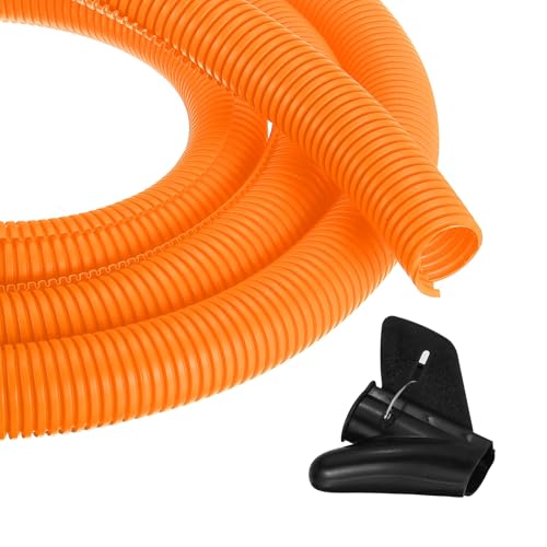 MECCANIXITY 1 1/4 Inch 20ft Split Wire Loom Tubing, Flexible Cord Protectors with Installation Tool Cable Management Sleeve Conduits Cover for Office Home Electrical Automotive Wires, Orange - color: Orange, size: 1 1/4 Inch 20ft