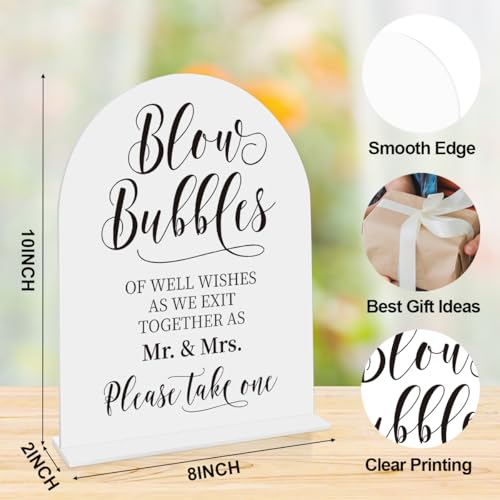 Wedding Blow Bubbles Sign, Blow Bubbles Desk Decor, Wedding Ceremony Party Reception Table Desk Acrylic Decor 8x10 Inch - color: blow bubbles 8x10