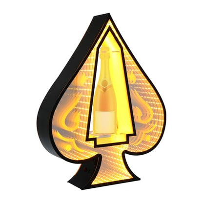 Ace of Spades Bottle Display Stand Warm Yellow Light Liquor VIP Glowing Wine Bottles Display Shelf LED Champagne Bottle Presenter for Bar Nightclub Party - color: Warm Yellow Light-ace of Spades
