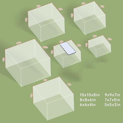 8 Buffet Risers Acrylic Cube Display Stands Box Risers with Hollow Bottoms Dessert Table Display Set Food Nesting Risers for Buffet Table, Cupcake Candy Food, Parties, Brunch, Weddings (Transparent, 6pcs-5''6''7''8''9''10'') - color: Transparent, size: 6p