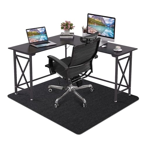 Office Chair Mat - for Hardwood Floors, Large Non-Slip Easy-Clean Floor Protection Blanket (Black, “60 x 48in”). - color: Black, size: 60×48inch