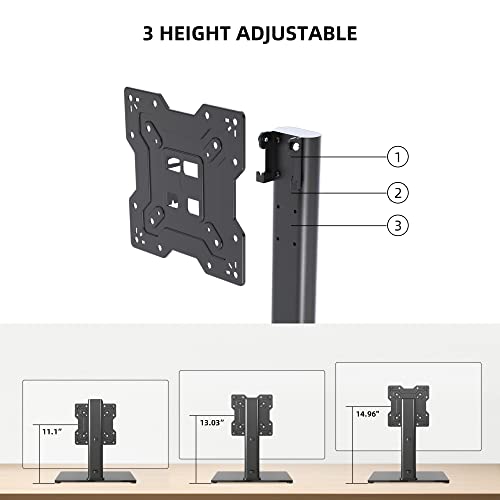 XINLEI Universal TV Stand Base, Table Top TV Stand for 17-43 Inch LCD/LED TVs, Height Adjustable Monitor Mount Stand with Tempered Glass Base Holds up to 88lbs VESA 200x200mm, TS103 - style: 200x200mm Vesa