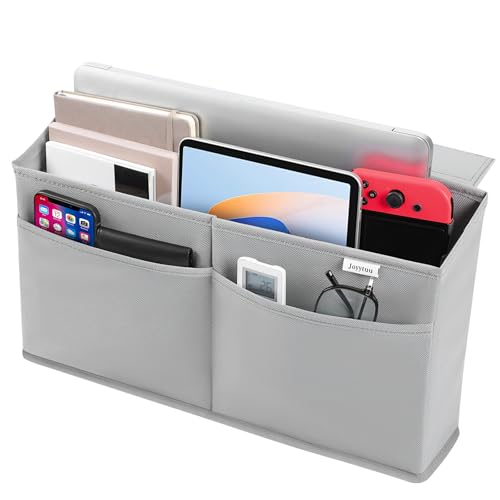 Desk Side Hanging Organizer, Adhesive Storage Bag with Pockets for Magazine Ipad Notebook, for End Tables Home Office Desks Computer Workstations Dressing Table, Grey - color: Grey-1Pack