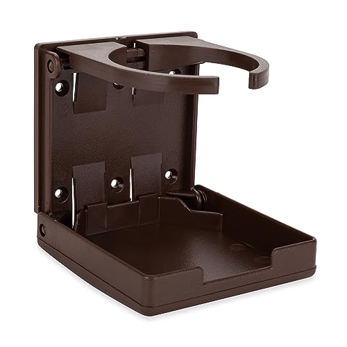 Camco Camper/RV Drink Holder - Features Adjustable Space-Saving Design & Holds Almost Any Size Mug, Cup, Bottle or Can - Extra Cup Holder for Cars, Trucks, RVs, Vans, Boats, and More - Brown (44043) - color: Brown