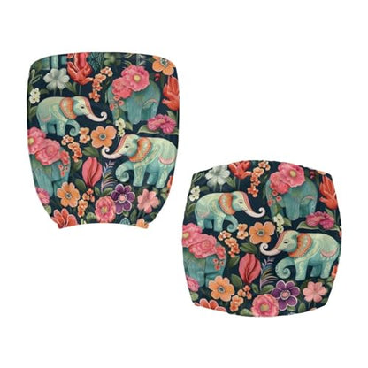Floral Elephant Office Chair Covers Stretchable Office Chair Seat Cover 2 Piece Washable Gaming Chair Cover Universal Fit Most Wheelchairs,Computer Chairs,Gaming Chairs - color: Floral Elephant