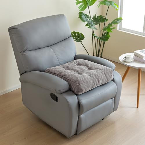 HIGOGOGO Tufted Corduroy Recliner Seat Cushion for Elderly, High Density Foam Large Square Seat Cushion for Recliner Chair, Floor Pillow, Office Chair, Car, No Pressure on Thighs, 20x20x4 - color: Grey, size: 20x20x4