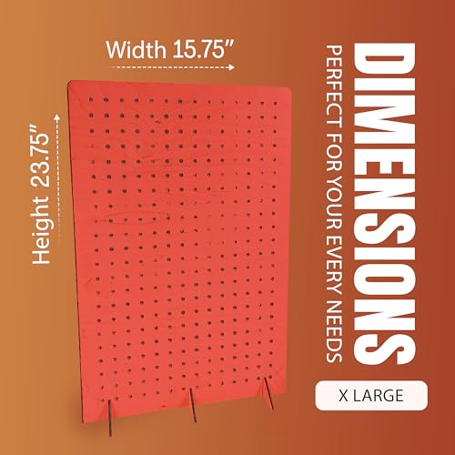 Torched Pegboard Display Stand for Jewelry, Craft Shows, Selling, Vendor Events, Tools, Peg Board Accessories Rack Organizer, XXL 15.75" L x 4.3" W x 23.75" H, RED - color: Red, size: XX-Large