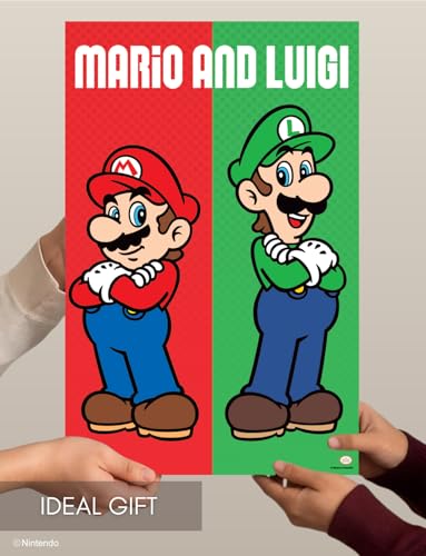 Pyramid America Super Mario Poster - Mario & Luigi Poster - 11 x 17 inch Video Game Room Decor for Boys Room Office & Gamers – Nintendo Decorations for Bedroom