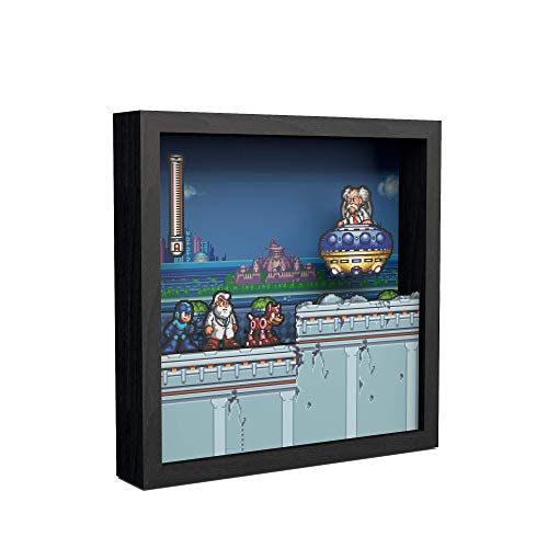 Pixel Frames: Megaman 7 - Dr. Wily - 3D Shadow Box - Framed Decor for Wall, Home, Shelf Display, Game Poster Art Collectibles, Boys Girls Teen Gaming Room Decoration