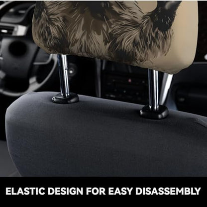 Dujiea 2 Pack Funny Raccoon Car Headrest Covers, Universal Soft Car Seat Head Rest Cover Protector, Vehicle Accessories Fabric Headrest Cover for Cars Vans Trucks - color: Funny Raccoon
