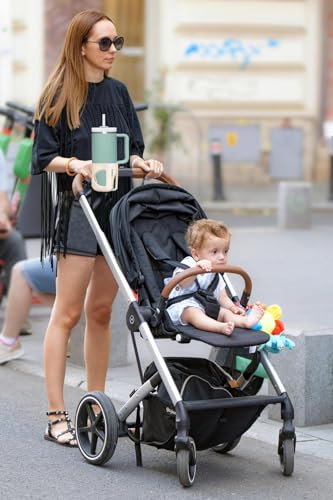 New Stroller Cup Holder for Stanley Quencher H2.0 (30 & 40 Oz. Models), Also Compatible with Stanley IceFlow (20 & 30 Oz. Models) - Almond White - color: Almond White