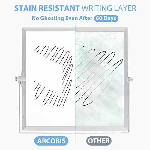 ARCOBIS Small WhiteBoard with Stand 10" X 10", Magnetic Double-Sided Dry Erase White Board Easel for Desk Students Home Office - color: Silver, size: 10"W x 10"H
