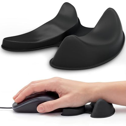 GlideX r2.0 Ergonomic Mouse Wrist Rest – Compact Sliding Wrist Pad with Low Profile Design for Desk Laptop Travel, Fits Small to Medium Hands (Black) - color: Black