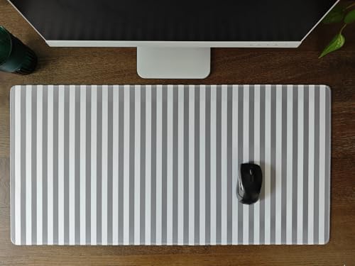 Gray Striped Desk Mat Cute Pastel XXL Large Gaming Mouse Pad Desk Pad Kawaii Aesthetic Home Office Decor Cozy Keyboard Laptop Computer Mat - color: A3- Gray