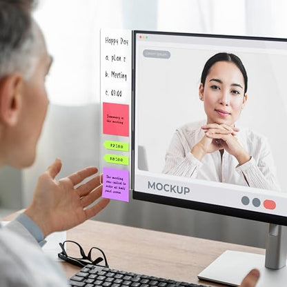 Crpich Large Transparent Memo Board – 13.2" x 3.3", 1 Pack Clear Acrylic Monitor Side Panel with 3M Adhesive, Sticky Note Holder for Office Desk - style: 13.2" X 3.3"-Clear-1Pack