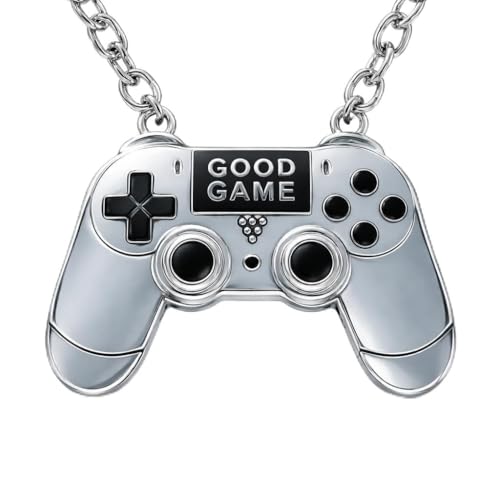 Game Controller Necklace – Symbol of Passion, Gaming, and Fun – Meaningful Gamer Pendant for Players, Streamers, and eSports Fans – Gift for Mom, Dad, Daughter, Son, Friend, Women and Men - color: Silver