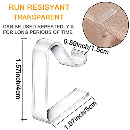 48 Pieces Transparent Clear Tablecloth Clips, Plastic Table Cloth Clips，Windproof Table Cover Holder Clamps，Table Cloth Holder for Christmas Home Wedding Party Indoor Outdoor Camping Picnic (Small) - size: Small