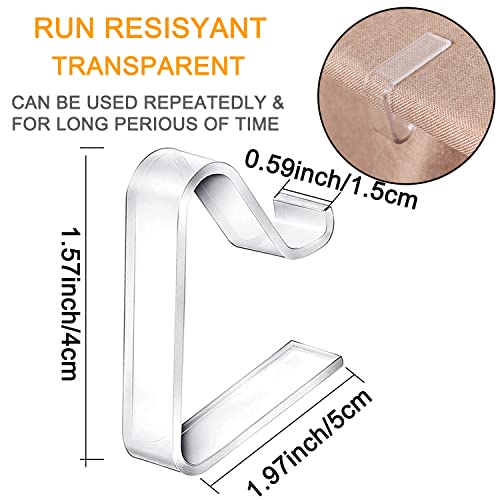 48 Pieces Transparent Clear Tablecloth Clips, Plastic Table Cloth Clips，Windproof Table Cover Holder Clamps，Table Cloth Holder for Christmas Home Wedding Party Indoor Outdoor Camping Picnic (Small) - size: Small