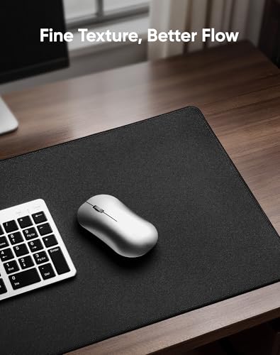 Reniteco Waterproof Large Gaming Mouse Pad with Durable Stitched Edges, Non-Slip Rubber Base, Grainy Jacquard Mouse Mat Desk Pad for Home Office Gaming, 35.4''x15.7''x0.12'', Matte Black - color: Matte Black, size: 35.4''x15.7''x0.12"