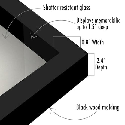 Americanflat 11x14 Shadow Box Frame with Shatter-Resistant Glass - Silhouette Collection - Large Shadow Box Display Case for Tabletop and Wall Display - Black with Soft Felt Back - color: Black, size: 11x14