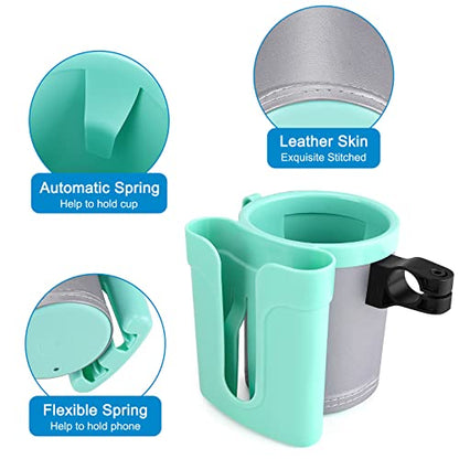 Accmor 3-in-1 Bike Cup Holder with Cell Phone Keys Holder, Bike Water Bottle Holders, Universal Bar Drink Cup Can Holder for Bicycles, Motorcycles, Scooters, Grey Green, 2 Pack - color: Grey Green-2 Pack
