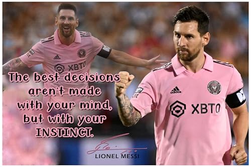 Lionel Messi Motivational Poster Quote inspirational Quotes Classroom Posters Mens Soccer Pro Coaching Wall Art Growth Mindset Teacher Educational Signed Memorabilia Sports Decor Jersey Boys P162