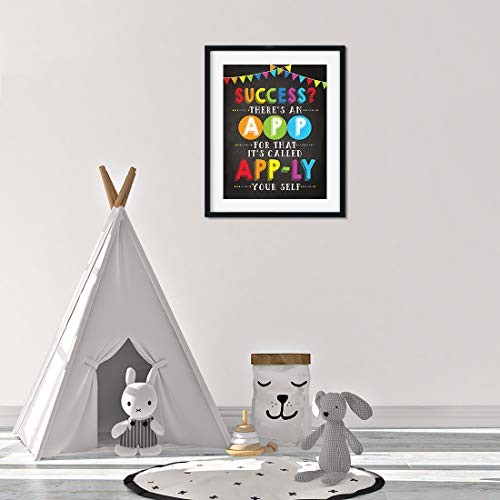 Andaz Press Computer Classroom Teacher Wall Art Decor Poster Signs, 8.5x11-inch, Success? There's an App for That, 1-Pack, Unframed, Inspirational Motivational Quotes Decorations - color: Success