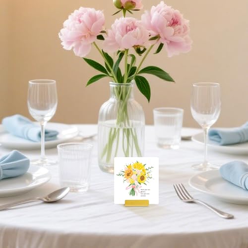 Urban Deco Table Card Holder Metal Place Card Holders Steel Card Holders for Photos, Food Signs, Memo Notes, Weddings, Restaurants, Birthday (Gold 16PK) - color: Gold 16pk