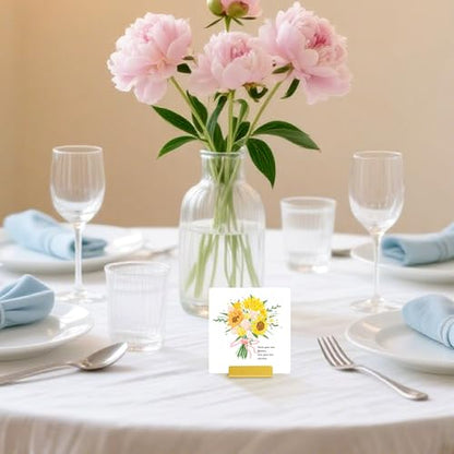 Urban Deco Table Card Holder Metal Place Card Holders Steel Card Holders for Photos, Food Signs, Memo Notes, Weddings, Restaurants, Birthday (Gold 24PK) - color: Gold 24pk