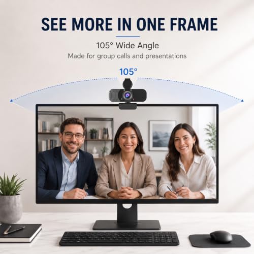 1080P Webcam with Microphone and Physical Privacy Cover, Noise Cancelling USB Web Camera, Auto Light Correction, Plug and Play, Wide Angle PC Camera for Zoom, Online Class, Laptop/Desktop - style: mirror plate-1080p