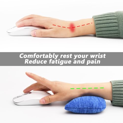 Large Mouse Wrist Rest Bean Bag, Ergonomic Mouse Support Pad Filled Ergo Beads for Computer, Laptop, PC Gaming (Blue) - color: Blue