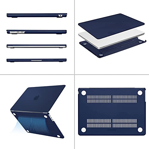 MOSISO Compatible with MacBook Air 13 inch Case M5 2026 M4 2025 M3 M2 2024-2022 A3449 A3240 A3113 A2681, Scratches-Resistant Protective Hard Shell for MacBook Air 13.6 inch Case, Navy Blue - color: Navy Blue