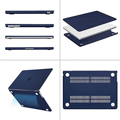 MOSISO Compatible with MacBook Air 13 inch Case M5 2026 M4 2025 M3 M2 2024-2022 A3449 A3240 A3113 A2681, Scratches-Resistant Protective Hard Shell for MacBook Air 13.6 inch Case, Navy Blue - color: Navy Blue