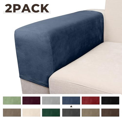 Couch Arm Covers 2 Pcs Sofa Armrest Covers Stretch Couch,Armrest Cover for Chairs Scratch-Resistant Sofa Arm Cover Armchair Slipcovers,Berlin Blue - color: Berlin Blue, size: 2PC Armrest Cover