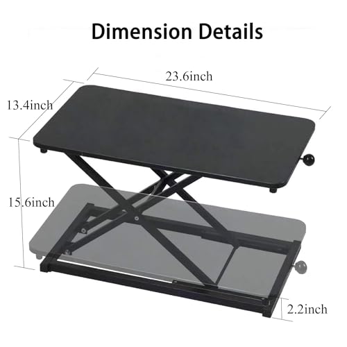 Height Adjustable Standing Desk Converter, Computer Keyboard Stand for Desktop, Keyboard Riser for Stand Up Desk Riser, Ergonomic Sit Stand Workstations for Home Office