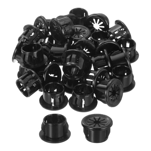 uxcell 30Pcs Cable Grommets, Snap Bushing Grommet for Holes with 0.5"(13mm) Mounting, Round Nylon Snap in Cable Desk Grommet for Cables and Cords Management, Black - size: 13mm