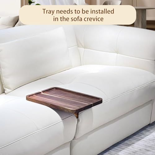 Sofa Tray, Solid Wood Tray Table Foldable, Couch Desk No Odor for Drinks Snacks Phone Remote Control (Square-Shaped) - size: Square