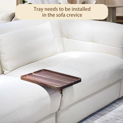 Sofa Tray, Solid Wood Tray Table Foldable, Couch Desk No Odor for Drinks Snacks Phone Remote Control (Square-Shaped) - size: Square