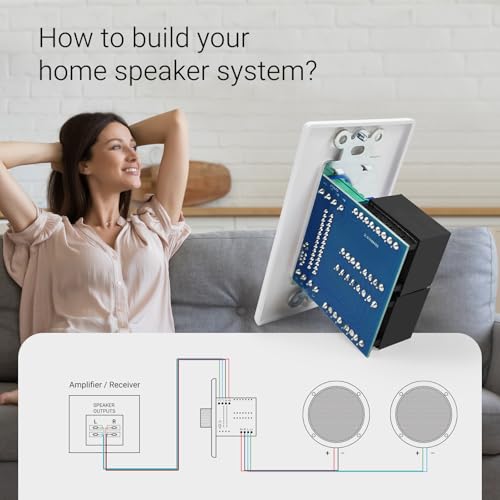 Herdio 100W Volume Control Knob for Speakers, Flush in Wall Volume Controller with 3 Independent Plate, Precise Sound Adjustment with 12-Position, Wide Compatibility for Home Audio Volume Adjustment