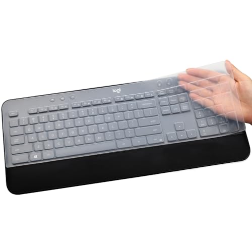 Keyboard Cover Skin for Logitech MK545 MK540 Wireless Keyboard, Logitech MK545 Keyboard Protector, Logitech MK540 Ultra Thin Desktop PC Silicone Clear Keyboard Skin Protector - color: Clear