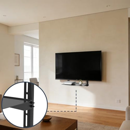 TV Wall Mount Shelf - Provides Storage Space for Set-top Boxes, DVD Players, Game Consoles, and Other Small Accessories. Sturdy Construction Supports 22 lbs