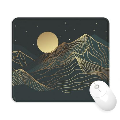 eulps Mouse Pad with Stitched Edge, Multiple Patterns Computer Mouse Pads with Non-Slip Rubber Base, Washable Cloth Mousepad, for Gaming, Laptop, PC (Lunar Peaks) - color: 30Lunar Peaks