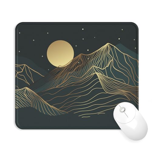 eulps Mouse Pad with Stitched Edge, Multiple Patterns Computer Mouse Pads with Non-Slip Rubber Base, Washable Cloth Mousepad, for Gaming, Laptop, PC (Lunar Peaks) - color: 30Lunar Peaks