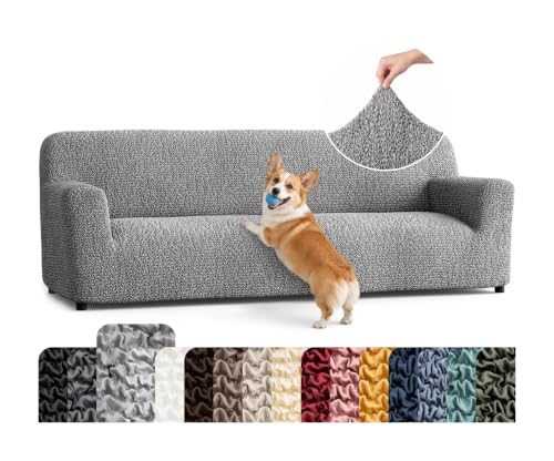 Premium Stretch Couch Covers for Sofa - Sofa Chair Cover Washable, Dogs & Pets Friendly - Elastic Polyester Loveseat Slipcovers - Non-Slip Love Seat Couch Covers - Ash (86"-120" Wide) - color: Ash, size: 86"-120" Wide